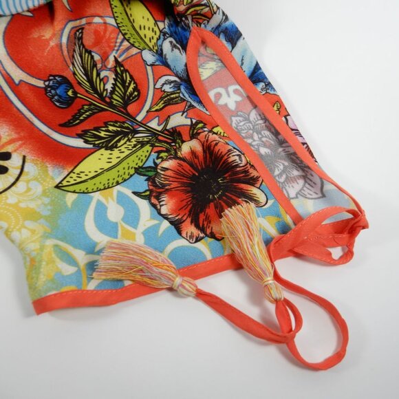 John Mark Embroidered Print KIMONO Jacket Size S Multi Tassel Sleeve NWT $119 - Picture 9 of 10